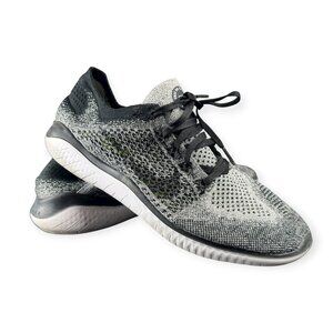 Nike Free RN Flyknit Womens Running Shoes White Black Size 8.5